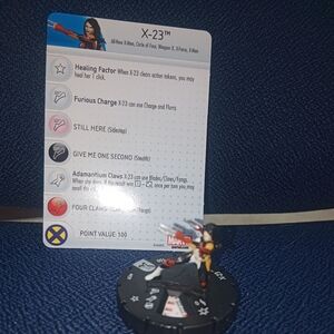 Marvel X-23 HeroClix with Black, White, and Red Costume